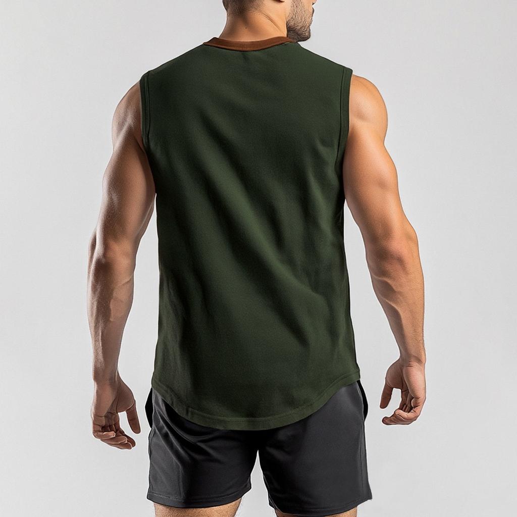 Men's Casual Half-open Sleeveless Undershirt Sports Vest