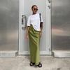 Elegant Satin Trumpet Skirts Fashion Slim High Waist Skirts Women Female Solid Office Long Skirt