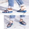 Tatami Made in Tatami Rush Grass Indigo Vegetable L [Takeharu] Women's Slippers, Japan, Slippers, Dye/E (480)
