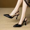 Black Women Slingback Sandals High Heel Small Big size 33 47