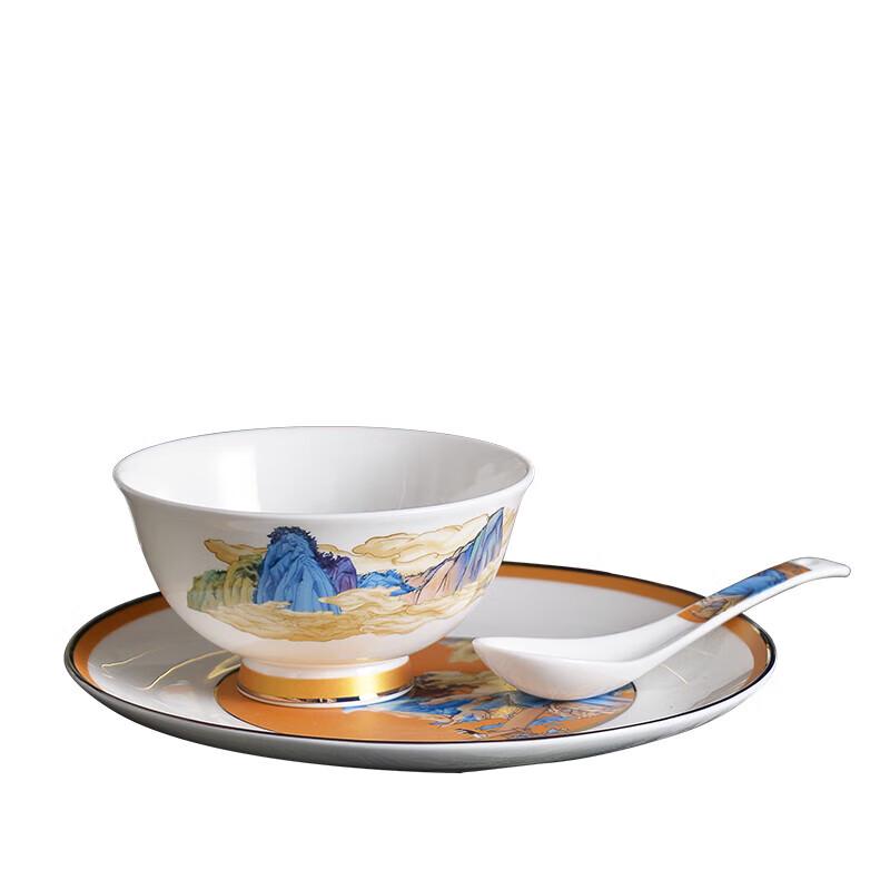 Exquisite Northern Scenery Bone China Dinnerware Gift Set, 52-Piece