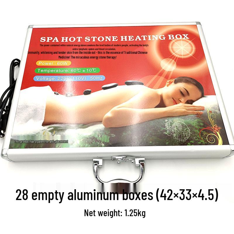 20-Piece Volcanic Energy Stone Massage Set with Heating Box and Essential Oil
