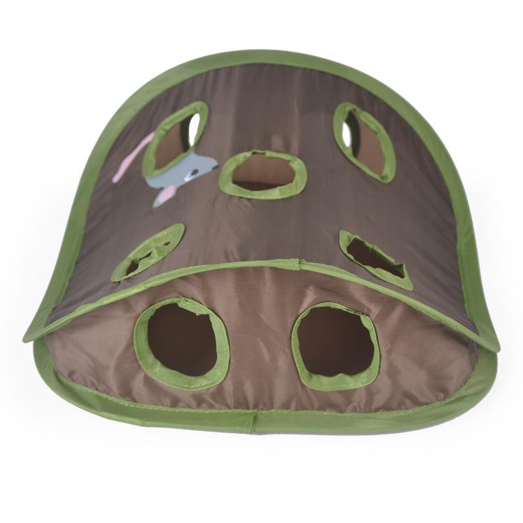 Cat Toy Folding Nine Hole Cloth Tunnel Plush Mouse Cat Grab Ball Bell Fun Decompression Convenient Storage of Pet Supplies