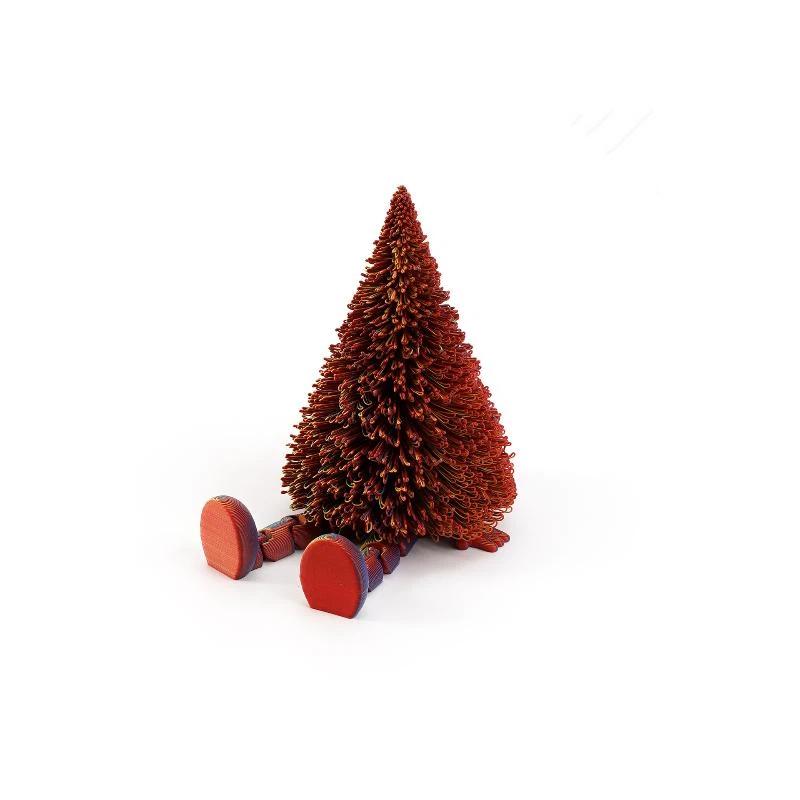 3D Printed Xmas Tree Figurine Movable Joints Eco Friendly Multi Colors for Christmas Party Table Decor Creative Holiday Gift