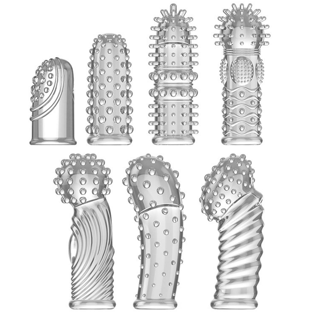 2 buc Prezervative pentru stimularea clitorisului cu vârfuri, mâneci pentru degete, pentru femei, masaj vaginal, punct G, jucării sexuale pentru cupluri.