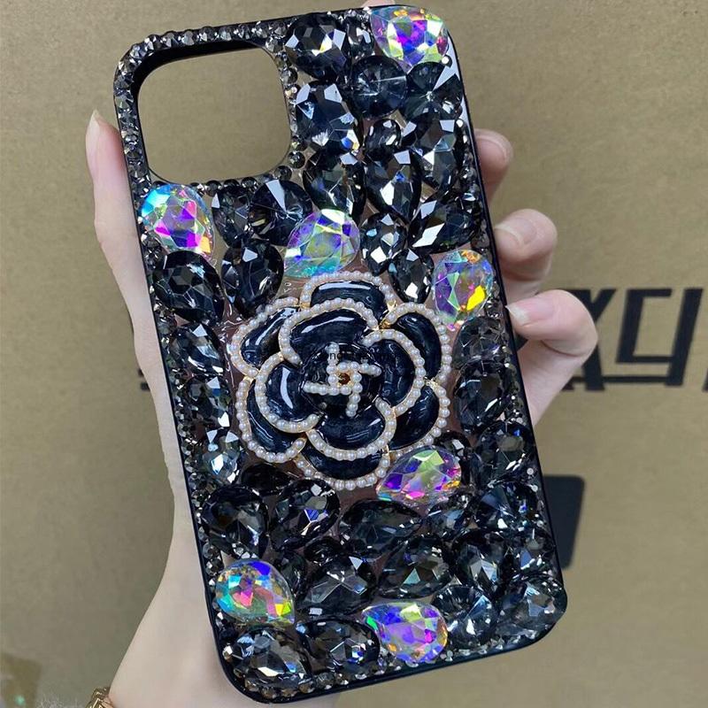 Luxury Bling Rhinestone Diamond Flowers Case For Samsung S23 S22 S21 Ultra S20 FE A14 A54 A12 A22 A32 A52 A13 A53 A51/iphone 14 13 12 Glitter Cover