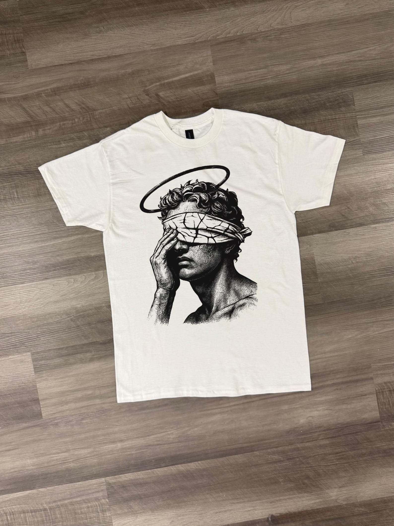 Blindfold Statue Shirt, Vintage Angel Graphic Tee, Greek Art Aesthetic Shirt, Trendy Streetwear Tee, Unisex Graphic Tee, Soft Cotton Tee, L