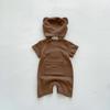 Children's Clothing, Baby Jumpsuits, Summer Waffle Bear Baby Clothes, Infant and Toddler Short-Sleeved Jumpsuits, Outerwear