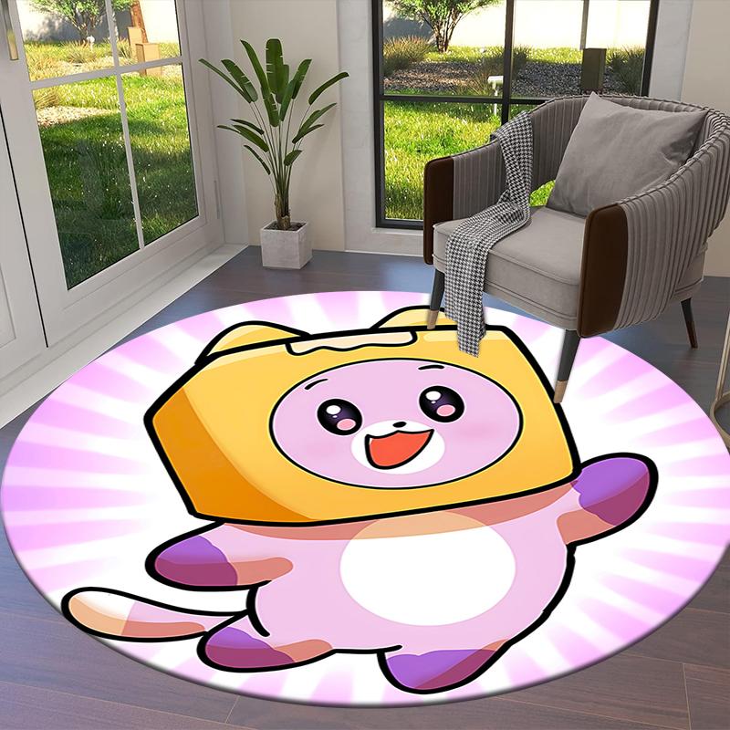 Tappeto Rotondo Lankybox, Tappeto per Soggiorno Camera da Letto Divano Sala Giochi Decorazione, Tappetino Antiscivolo