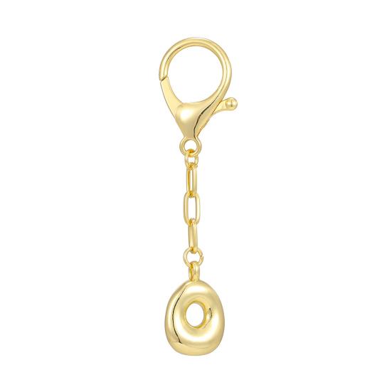 Letter Keychain Mini 3D Alphabet Charm Matte Glossy Golden Plating Key Chain with Lobster Clasp Bags Keys Bracelets Accessories