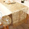 Leaf Hollow PVC Table Runner Bronzing Table Flag Non-slip Heat Insulation Placemat Dinning Table Mat Home Hotel Decor Tablecloth