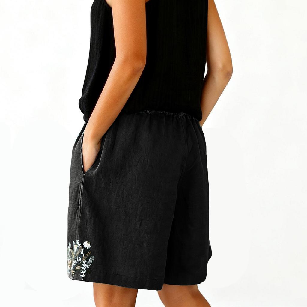 Women's High-Waist Versatile Comfortable Breathable Linen-Cotton Casual Shorts