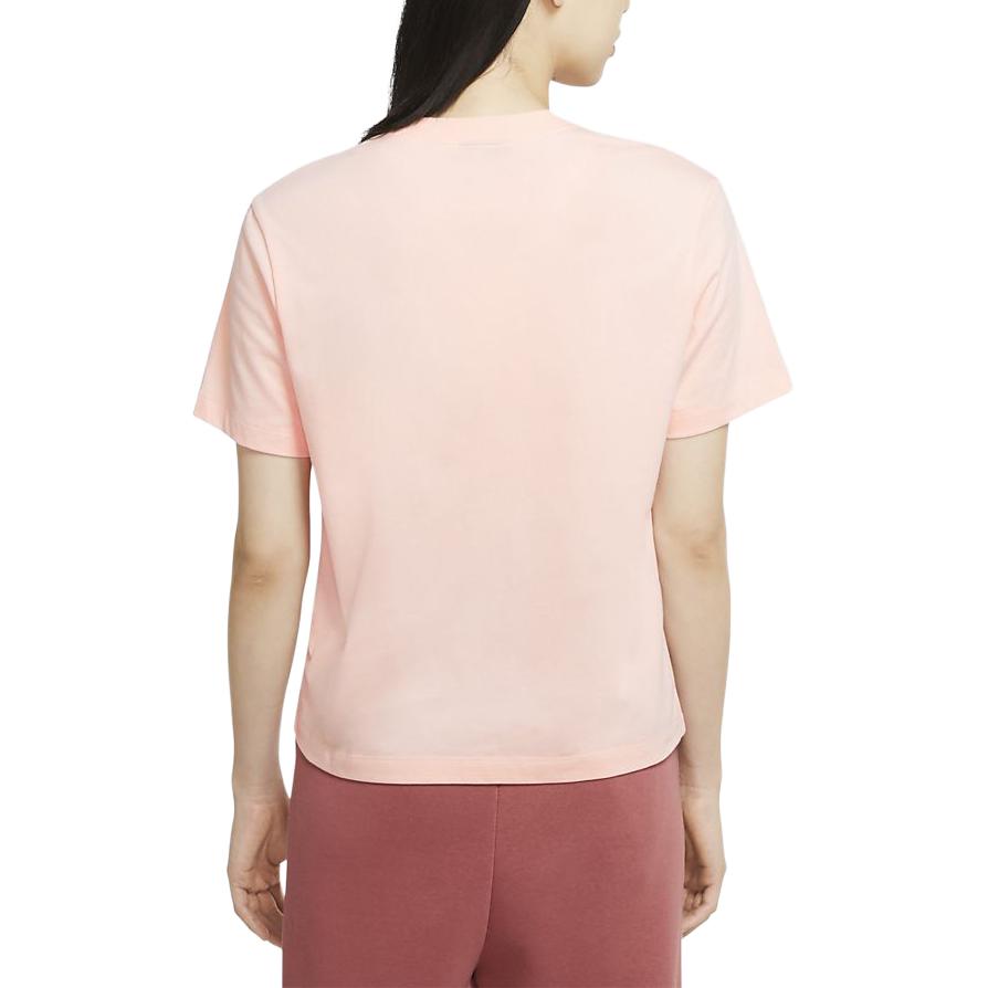 Nike Sportswear Essentials Embroidered Logo Short Sleeve T-Shirt Women Tops Washed-Coral-Red CT2588-664