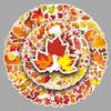 50pcs Autumn Yellow Tree Leaves Waterproof Decorative Stickers for Computer and Luggage