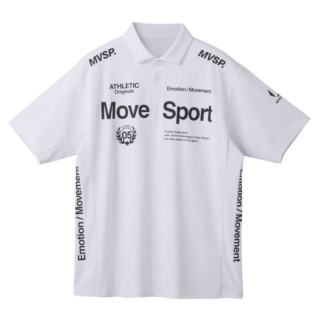 Move Sports SUNSCREEN Mini Pique Authentic Logo Polo Shirt ST5SHS00M_WHBK_L