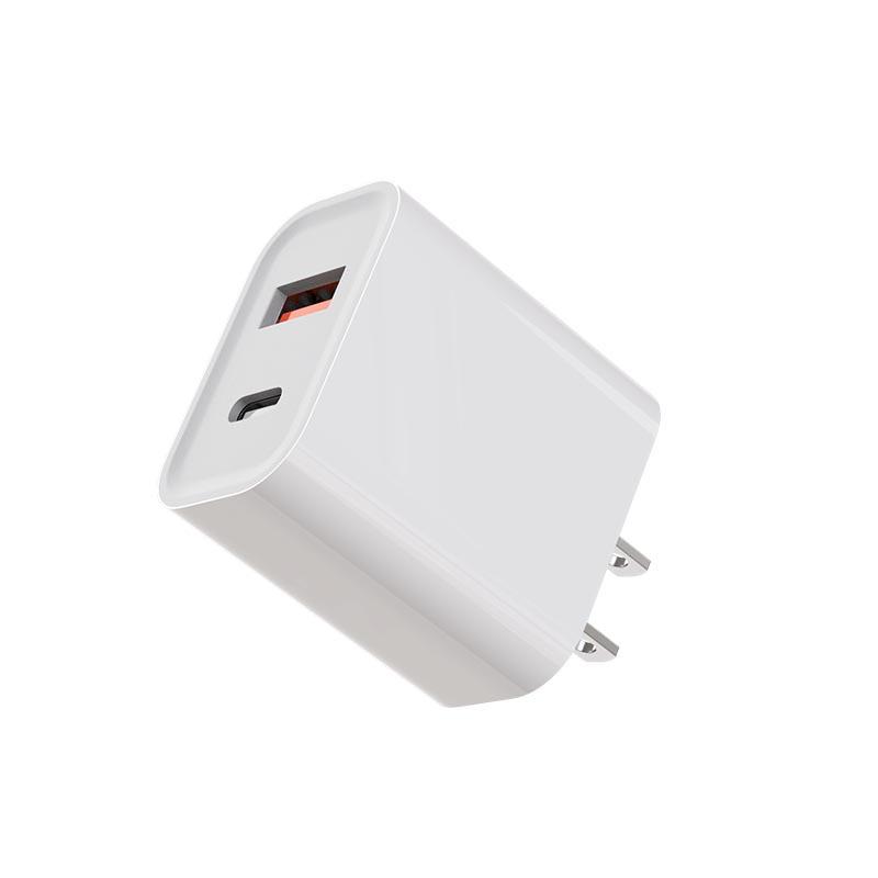 20W Dual Port PD Charger: Fast USB-C & USB-A Compatible with Apple Devices