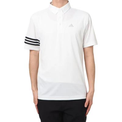 Golf Moisture-Wicking Striped Short Sleeve Polo Shirt Men Tops White H64604