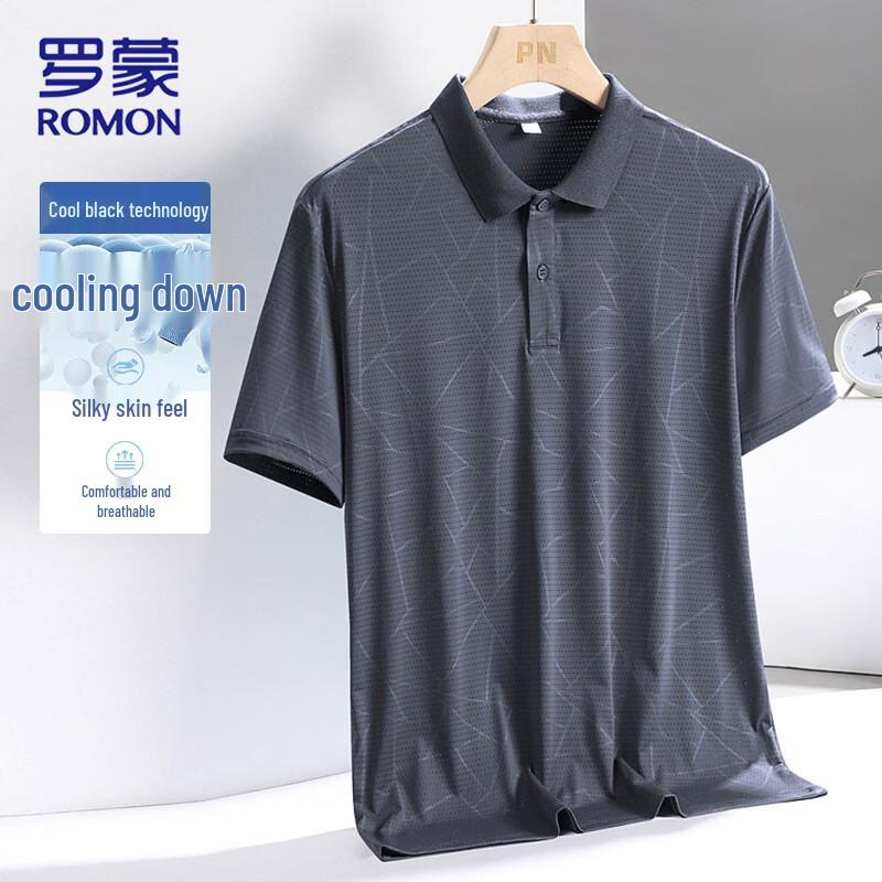 

ROMON Men s Ice Silk Quick-Dry Polo Shirt 5XL
