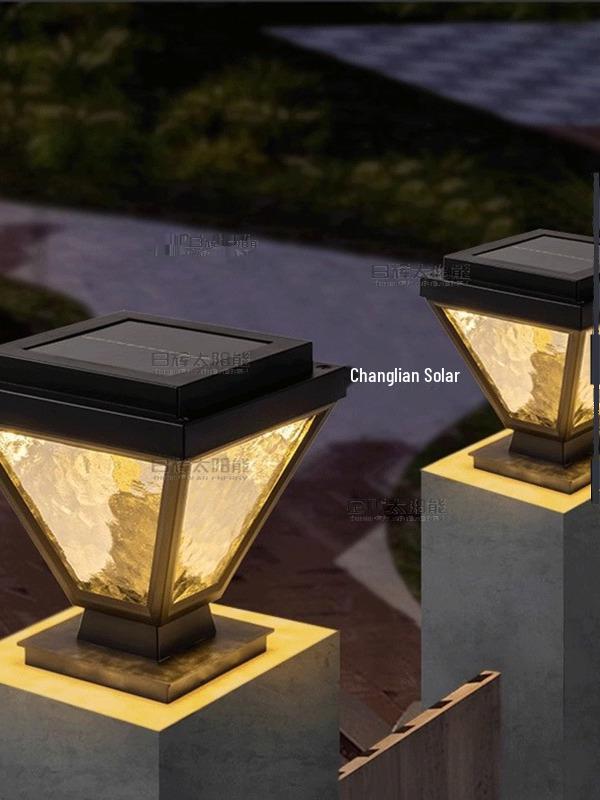 Modern Solar Outdoor Waterproof Pillar Light for Gardens, Courtyards, and Fences