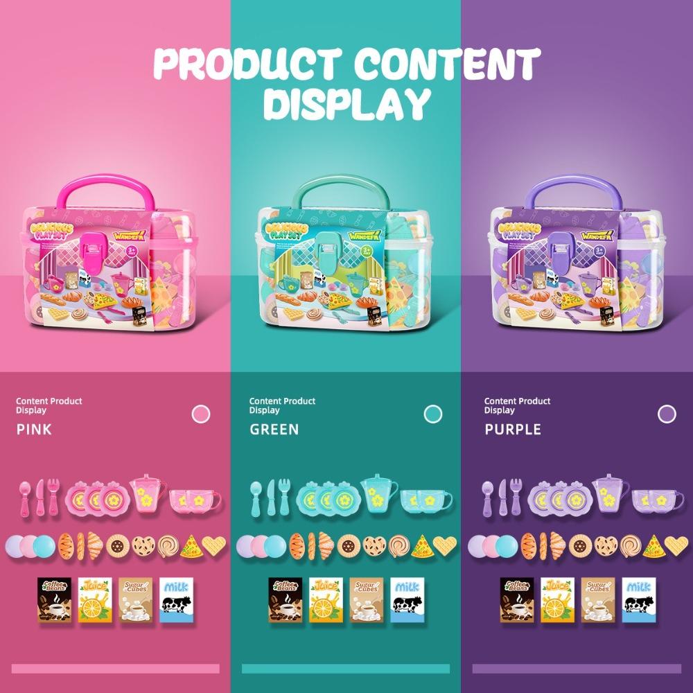 Tea Time Playset Kids Pretend Cooking Toy Afternoon Tea Toy Set Interactive Kitchen Toy
