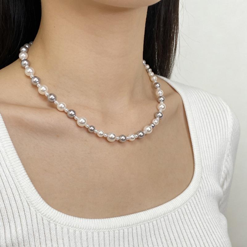 Multicolor Pearl Clavicle Necklace - S925 Sterling Silver, Light Luxury Starry Sky Design 925 Sterling Silver