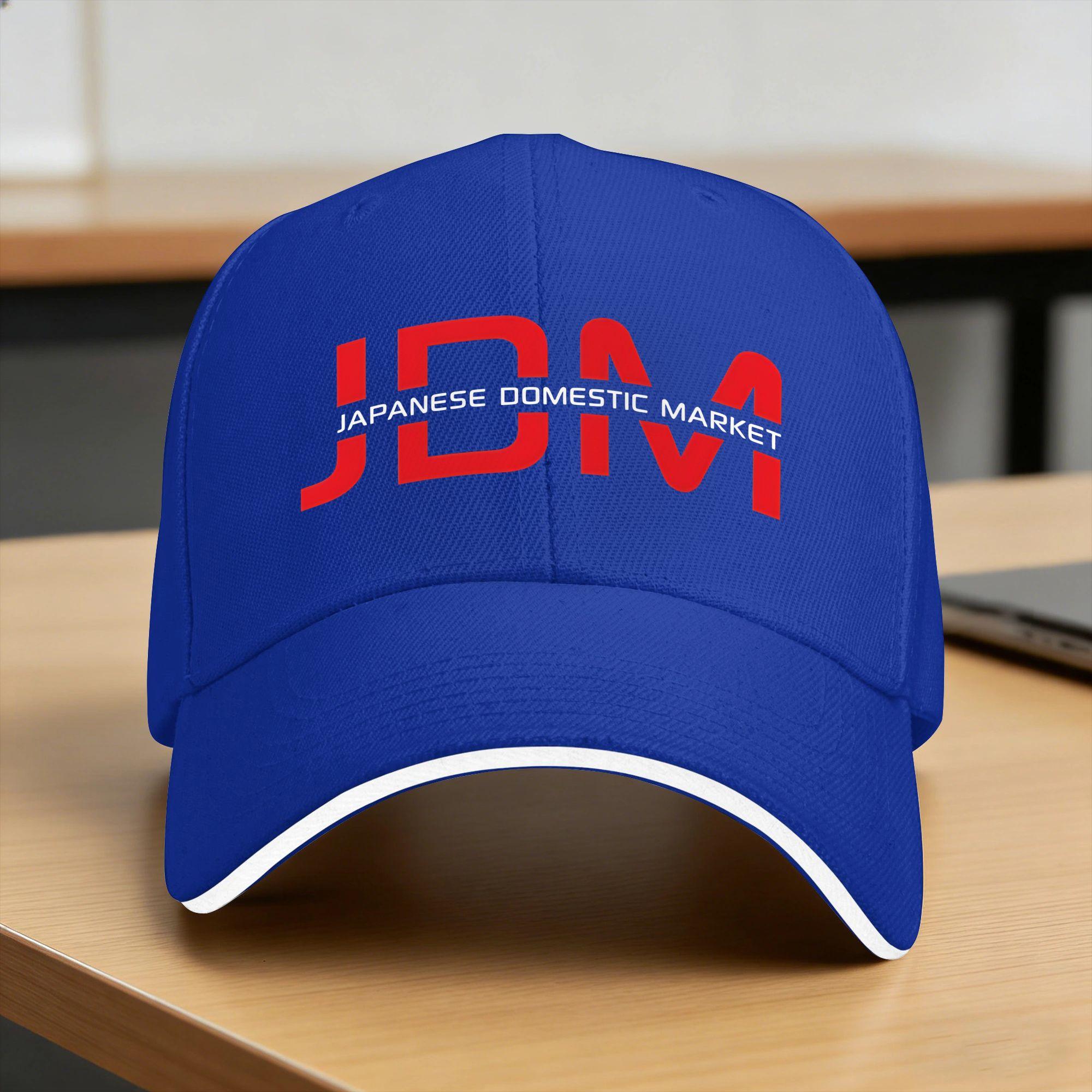 JDM Japanische Lässige Baseballkappe Frühling Trucker-Kappe Sonnenschutz Outdoor-Sport Snapback-Kappe Damen Herren Vintage-Baseballkappen One Size blue