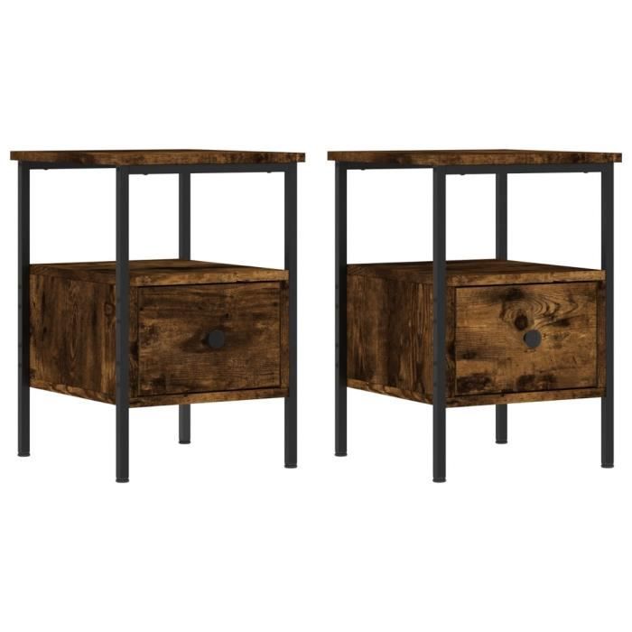 VidaXL Bedside Tables 2 Pcs Smoked Oak 34x36x50 Cm Engineered Wood 826048