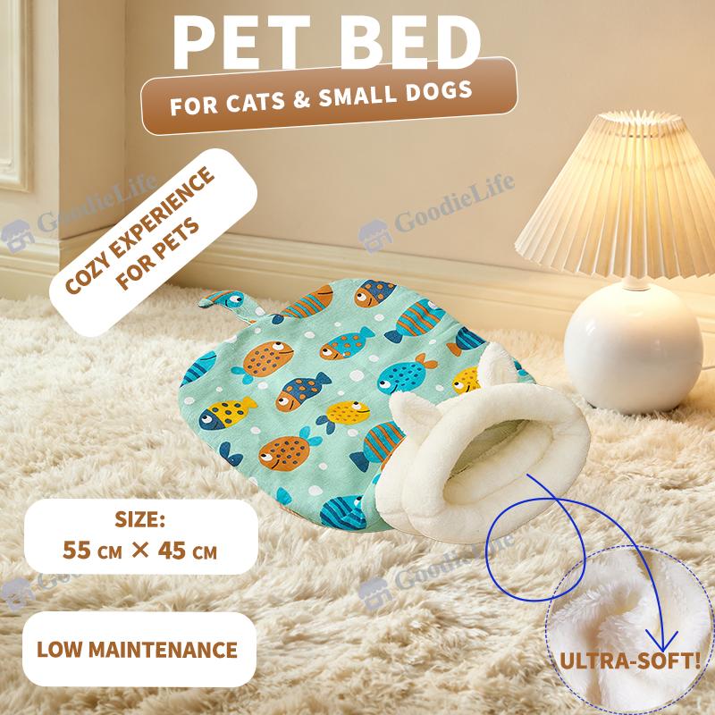 Winter Warm Cat Bed Semi Enclosed Dog House Cozy Sleeping Bag Pet Blanket for Cats and Small Dogs