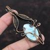 Larimar Pendant Copper Wire Wrapped Pendant Handmade Jewelry Stylish Pendant Copper Jewelry Gemstone Pendant Gift For Him Wire Wrap Jewelry