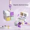 Cube Pill Box with Lanyard Portable 8-Cell Medicine Box Sealed Pill Dispenser Cube 7