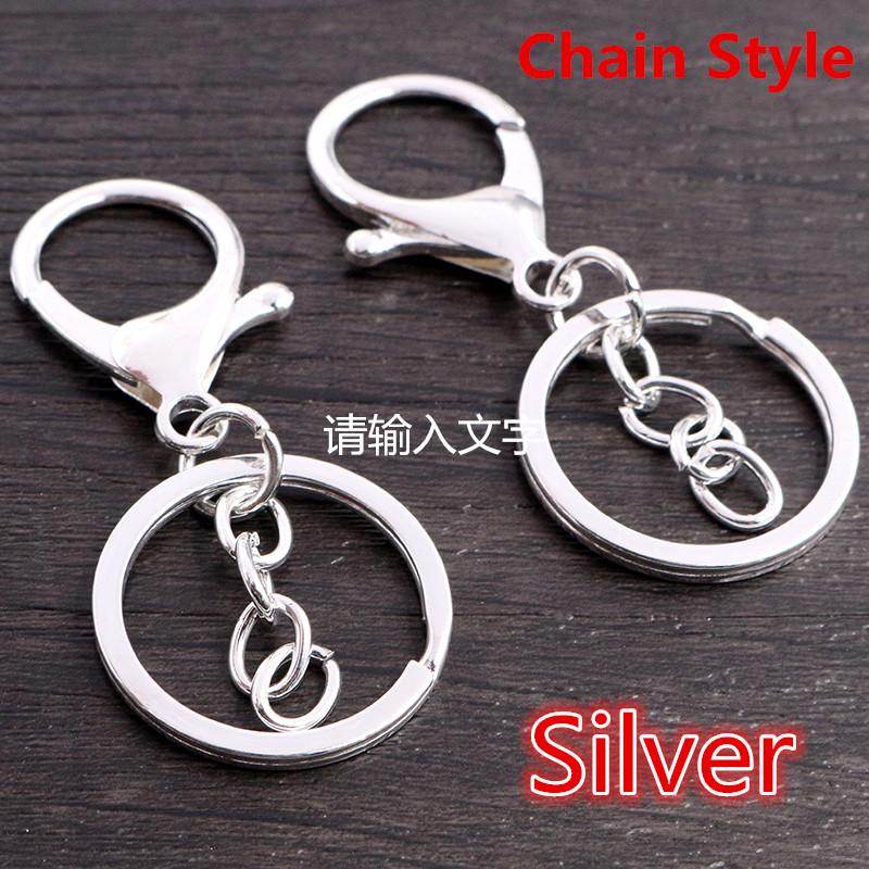 5pcs/lot 30mm Key Ring Long 70mm Popular Classic 11 Colors Plated Lobster Clasp Key Hook Chain Jewelry Making for Keychain
