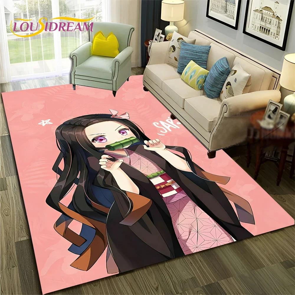 Kamado Nezuko Demon S-Slayer Anime Carpet Rug for Bedroom Living Room Home Sofa Decoration,Children Game Large Decor Floor Mat