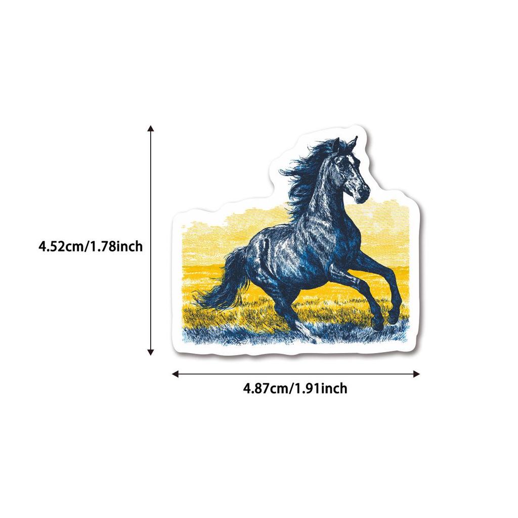 56-Piece Horse Watercolor Stickers for Phone, Cup, Journal & Kids' Crafts - Waterproof & Cute