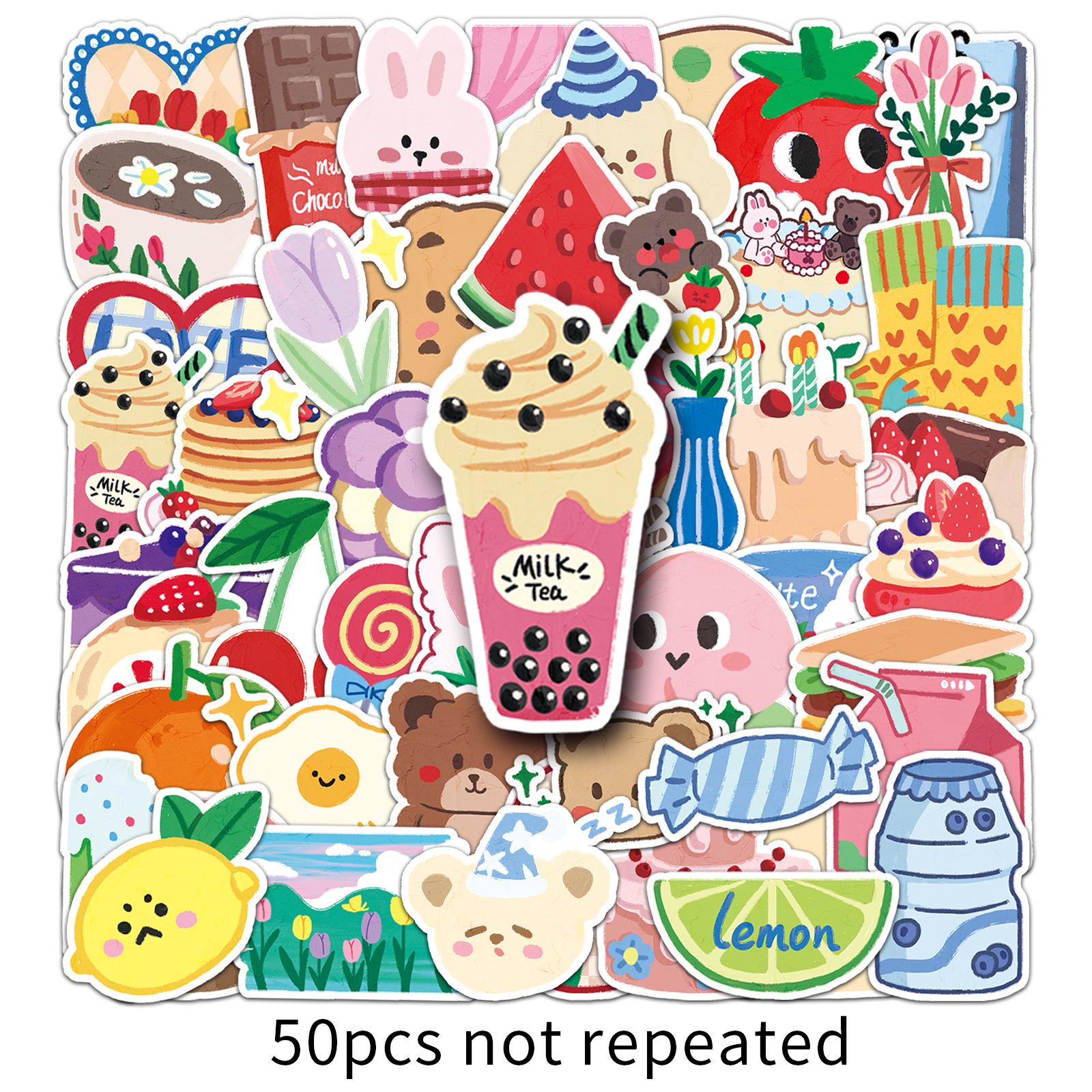 50 Waterproof Cute Cartoon Graffiti Stickers for Kids Journal Decoration