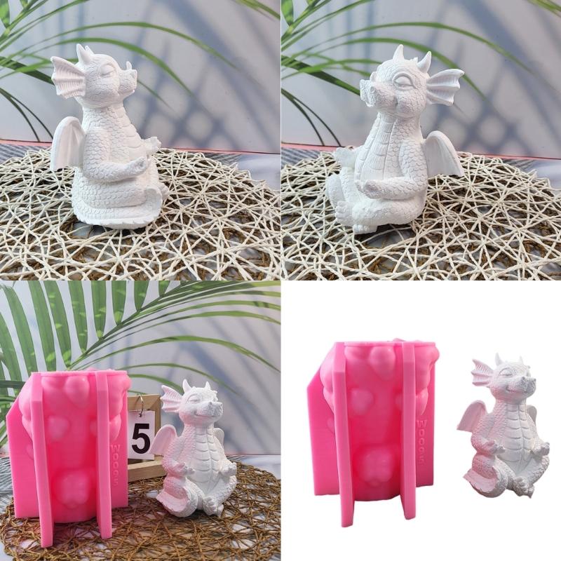 Silicone Dragon Crystal Mold Realistic Dragon Figurine Crafting Mould Animal Theme Epoxy Resin Mold for Handmade Crafts