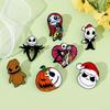 Halloween Brooch Funny Skeleton Scream Chainsaw Scare Clown Metal Badge Christmas Eve Scare