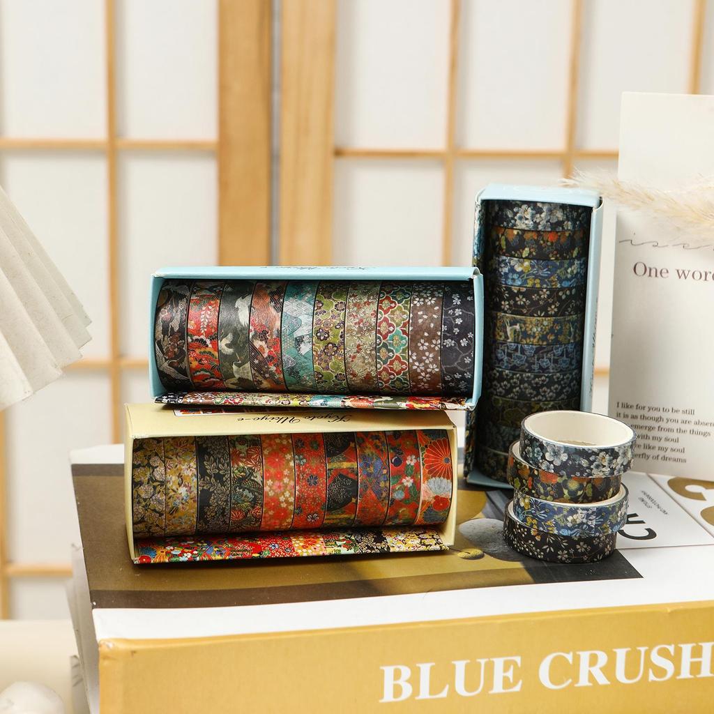 10 Rollen Kyoto Ukiyo-e Washi Tape Set Japanische Traditionelle Kunst Retro Welle Floralmuster Masking Tape für Tagebuch Album