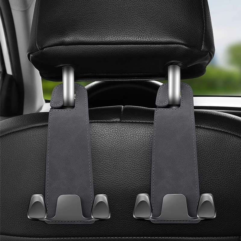 Car Seat Headrest Hook Universal Hidden Car Hook Suede Metal Hanging Hooks Interior Seat Back Hanger Hook Accessories