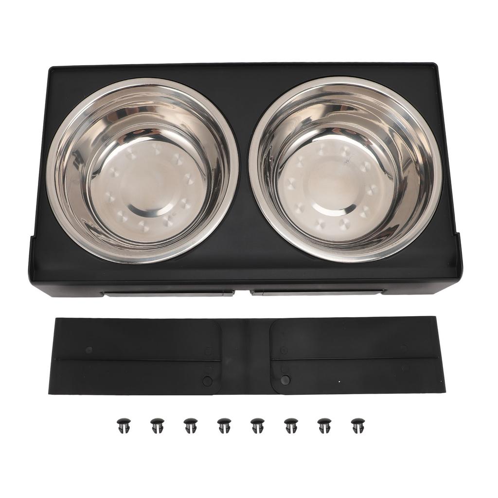 Elevated Dog Bowl Feeder Adjustable Height Stainless Steel Anti Slip Raised Dog Food Water Bowl for