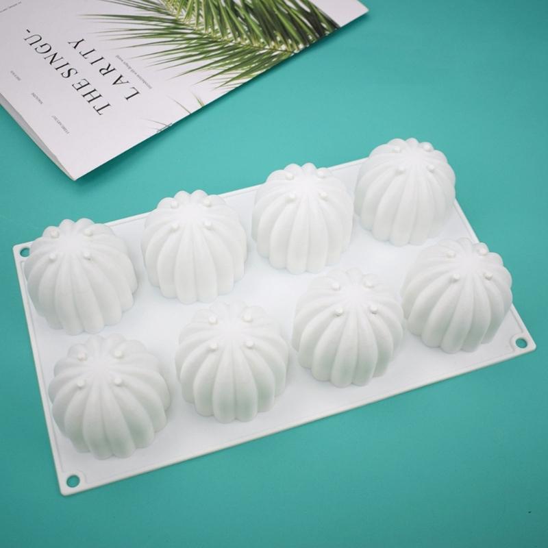 3D Cake-Decor Chocolate Mold 8-Cells Cactus-Ball Fondant Mold Cake-Topper Tools Candy Baking-Mold Easy to Clean