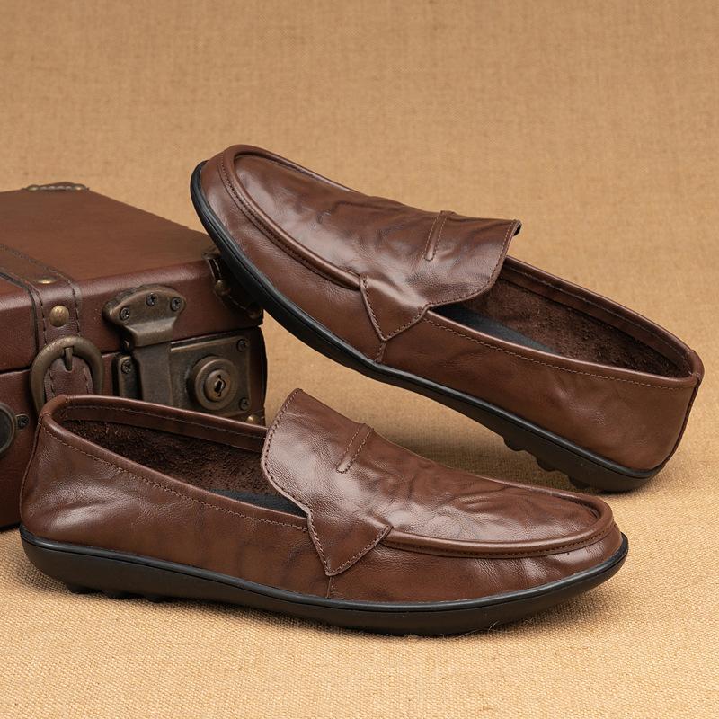 Genuine Leather Men Business Shoes Casual Men Work Loafers Breathable Office Formal Shoes Men Designer Slip on Driving Shoes