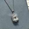 Vinregem 100% Argento Sterling 925 VVS1 3EX Colore D 3CT 7*9 MM Taglio Smeraldo Vera Pietra Preziosa Diamante Moissanite Pendente Collana Gioielleria Fine GRA