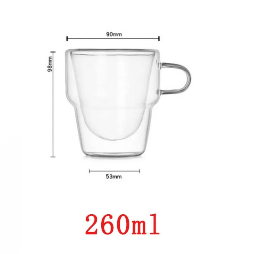 Double Wall Stackable Glass Cup Creative Thickened Models of Household Water Cup Borosilicate Heat-resistant Glass Coffee Cups