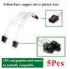 5 Pcs 20cm PCIe 8 Pin Female to Dual 6+2 Pin Male GPU Power Cable Splitter Cord