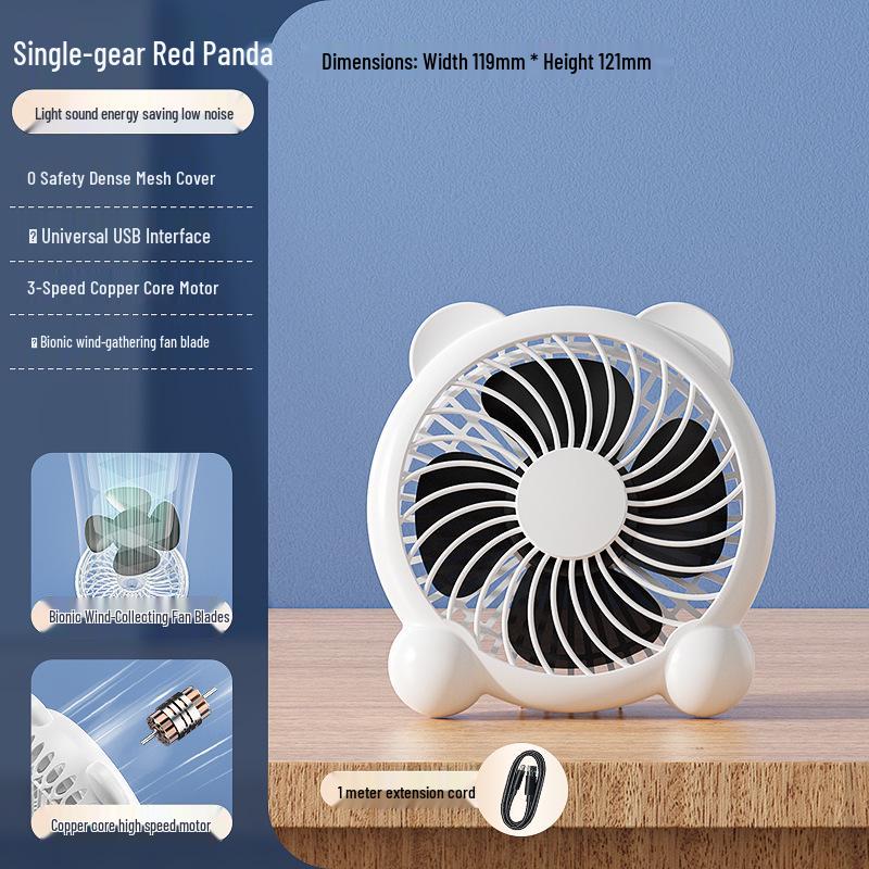 Silent Large-Wind Mini Cartoon Fan for Dorms, Offices, and Bedrooms