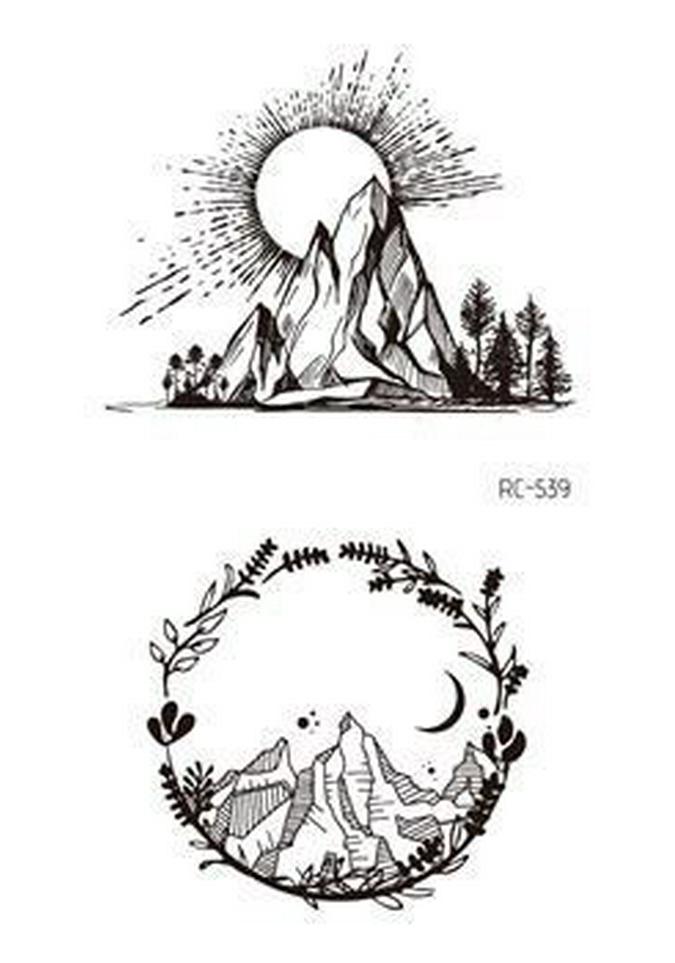 Rikalong Waterproof Retro Black & White Temporary Tattoo Stickers 60*105 mm