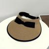 Bow Empty Top Straw Hat Women Summer Travel Shade Cap Outdoor Sun Protection Top Sun Hat Women