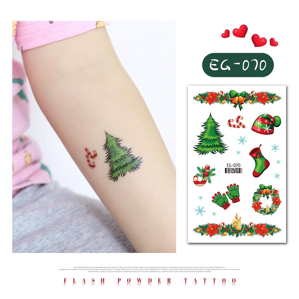"Ruikalong Waterproof Christmas Snowflake Cartoon Glitter Tattoo Stickers for Kids"
