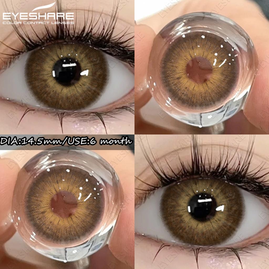 Eyeshare 1Pair NEW Color Contact Lenses High Quality Brown Eye Makeup Contact Fashion Blue Eyes Lenses Gray Contacts 6 Months