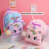 Personalized Letter Embroidered Newborn Custom Name Nursery Baby Plush Unicorn Backpack Children's Bag Gifts Boy Girl